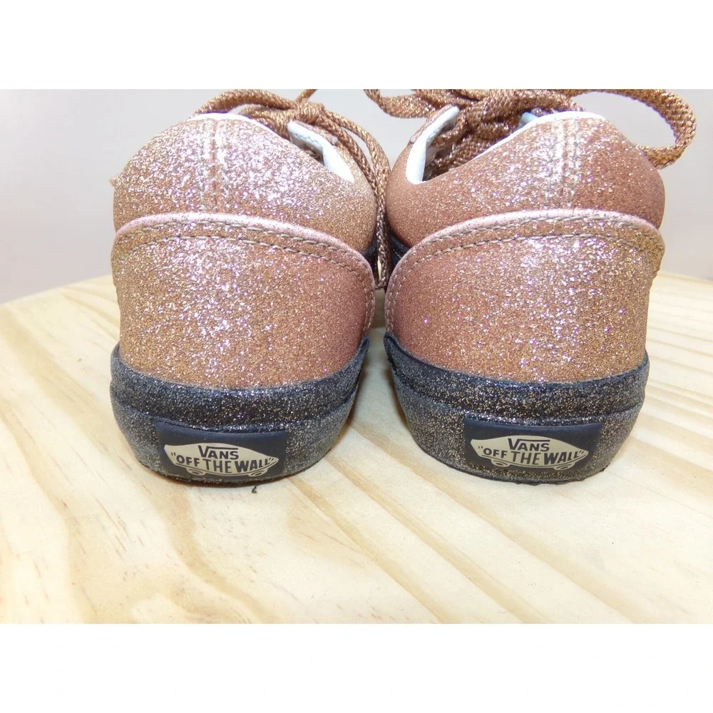 Vans Kids Unisex Old Skool‎ Skate Shoes Sneakers Gold Glitter 508357 Size 3